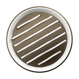 Alcadozo round LED flush ceiling light in bronze, featuring a white inner ring and diagonal wavy light strips on the bronze back plate, shown on a plain white background.