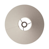 Top-down view of the Endon Aldmere 31cm tapered lamp shade in natural faux linen, showing the fixed three-leg gimbal and central fitting on a white background.