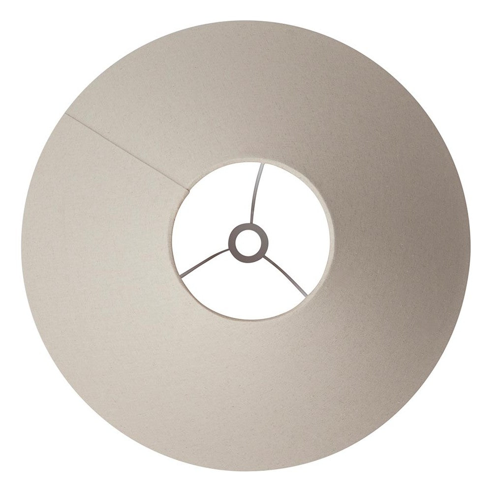 Endon Aldmere 52cm tapered lamp shade in natural faux linen, top-down view showing the fixed three-leg gimbal and circular opening on a white background.