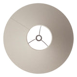 Endon Aldmere 52cm tapered lamp shade in natural faux linen, top-down view showing the fixed three-leg gimbal and circular opening on a white background.