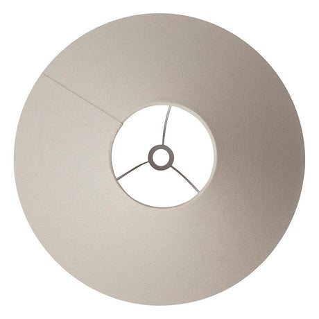 Endon Aldmere 52cm tapered lamp shade in natural faux linen, top-down view showing the fixed three-leg gimbal and circular opening on a white background.