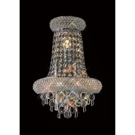 Alexandra Tall 3 Light Crystal Wall Light - Chrome