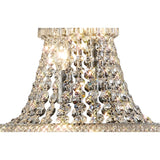 Close-up of the Alexandra 6 Light Crystal Floor Lamp in polished chrome, featuring cascading faceted crystals that reflect and refract light to create a dazzling ambient glow in any space.
