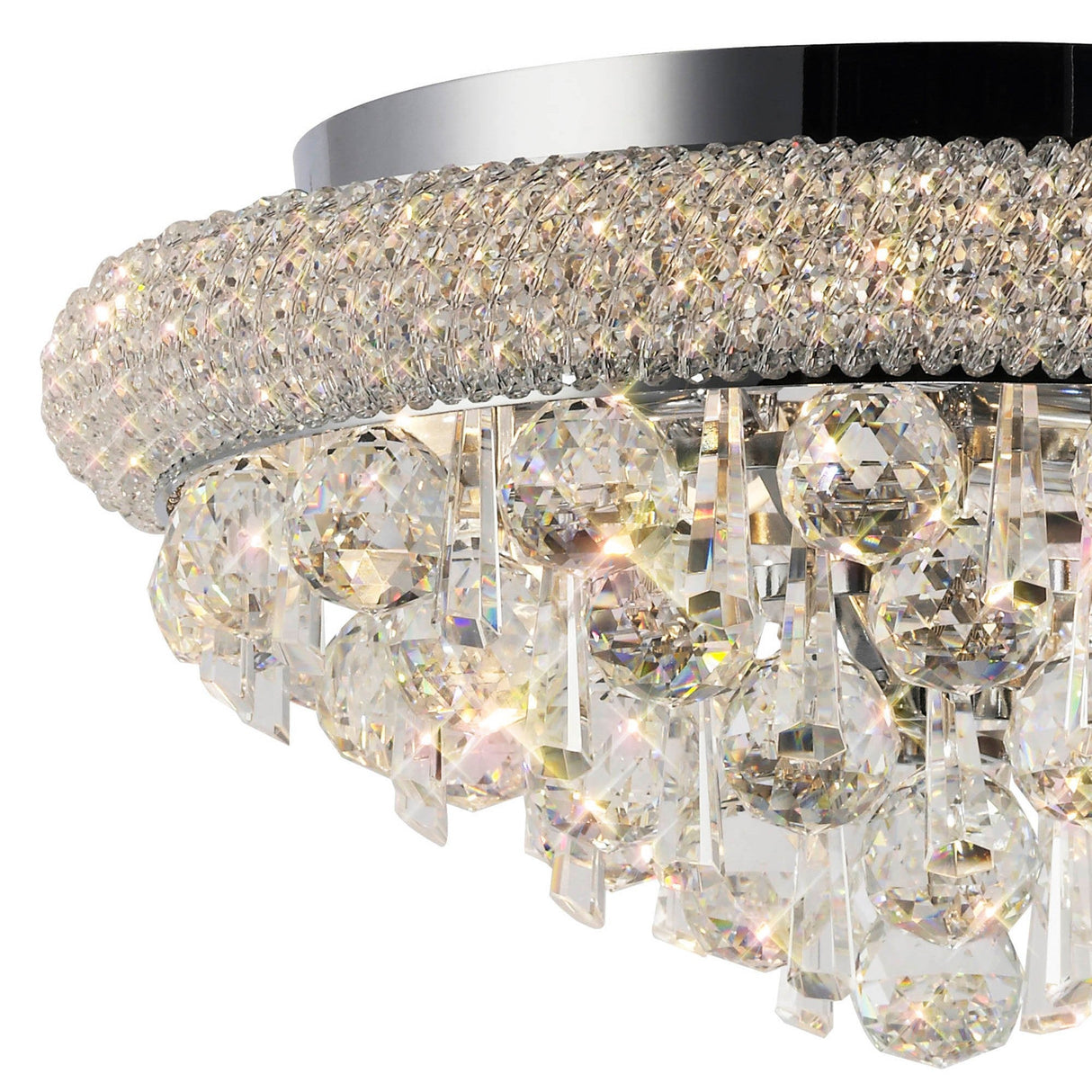 Alexandra 6 Light Crystal Flush Ceiling Light - Polished Chrome
