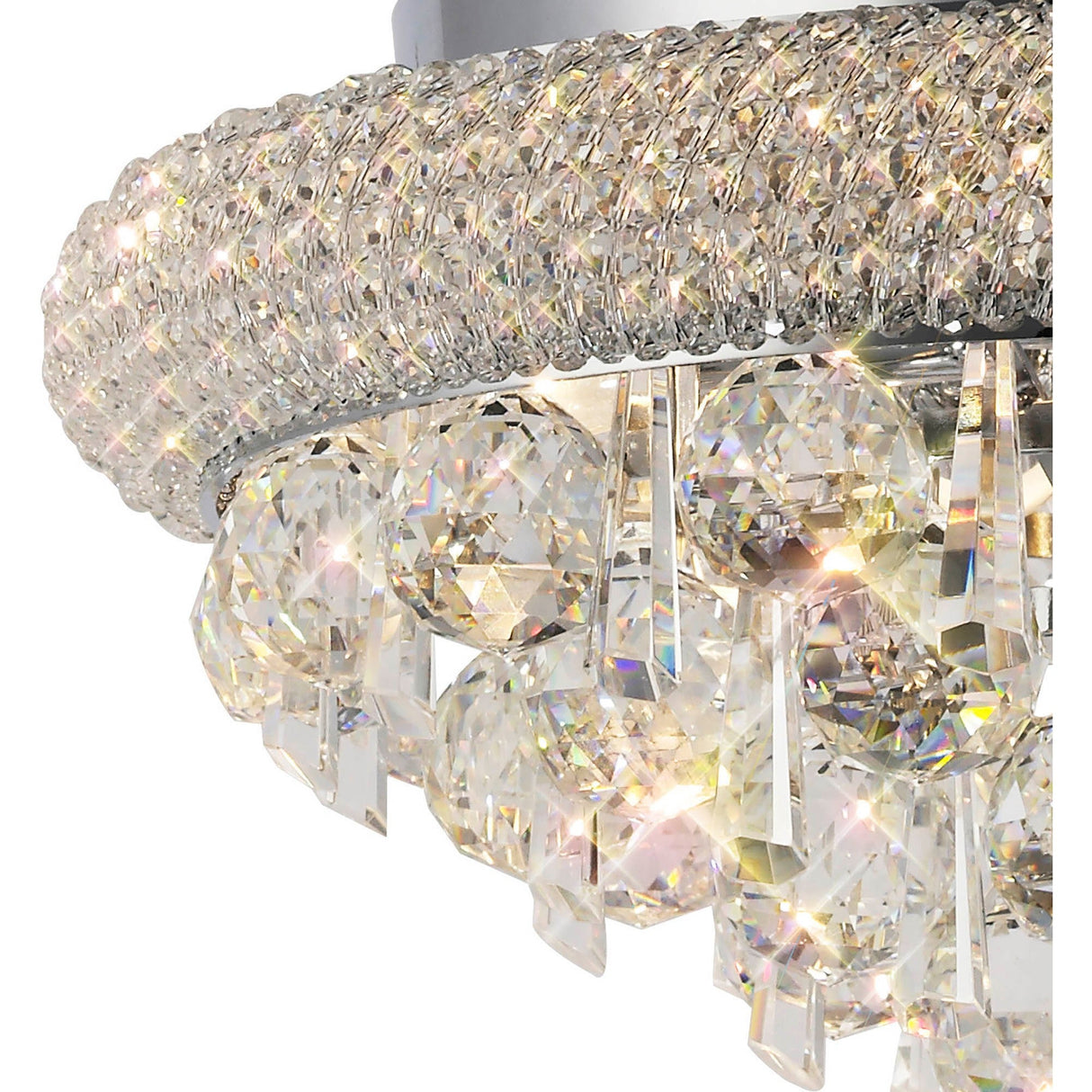 Alexandra 6 Light Crystal Flush Ceiling Light - Polished Chrome