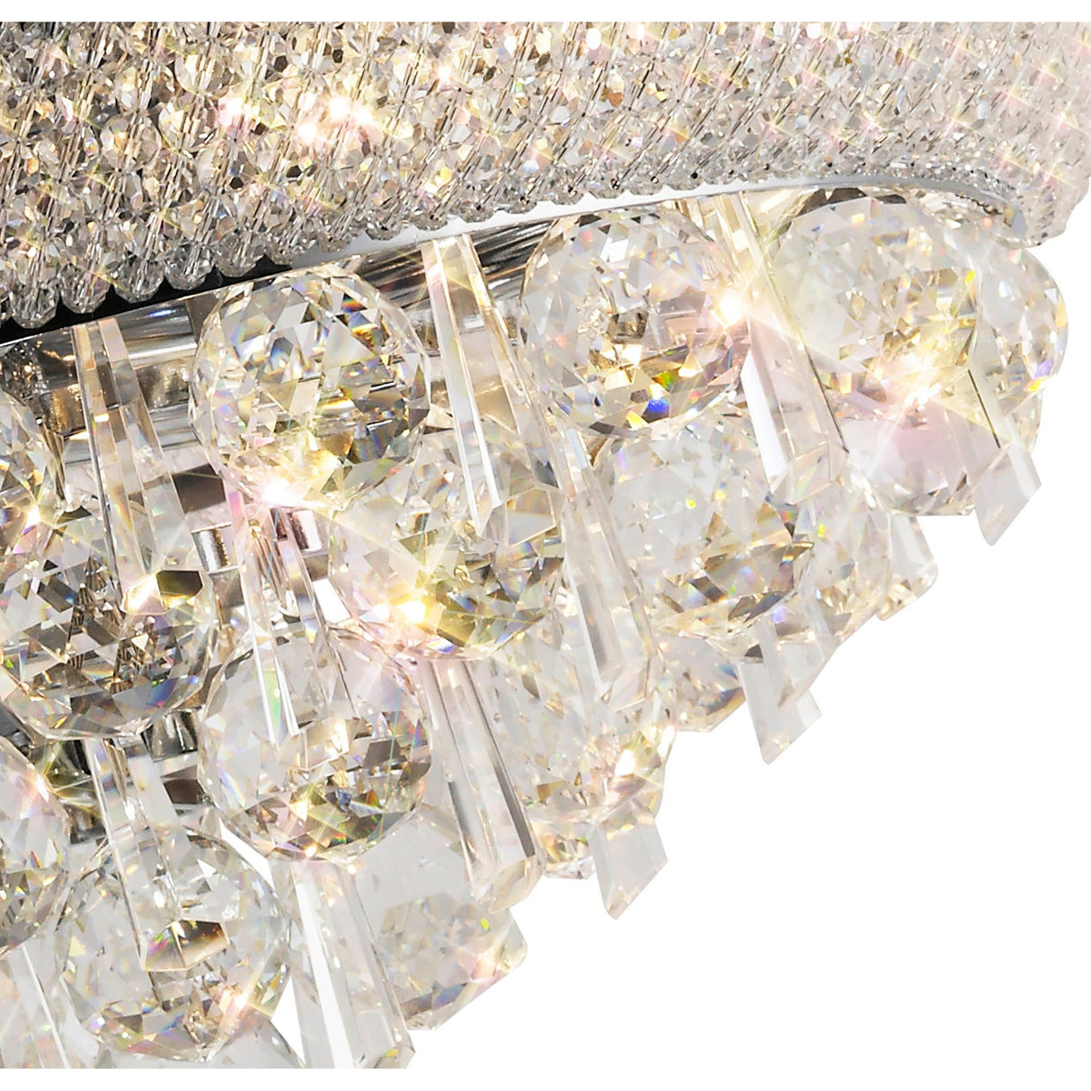 Alexandra 6 Light Crystal Flush Ceiling Light - Polished Chrome