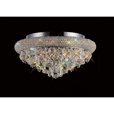 Alexandra 6 Light Crystal Flush Ceiling Light - Polished Chrome