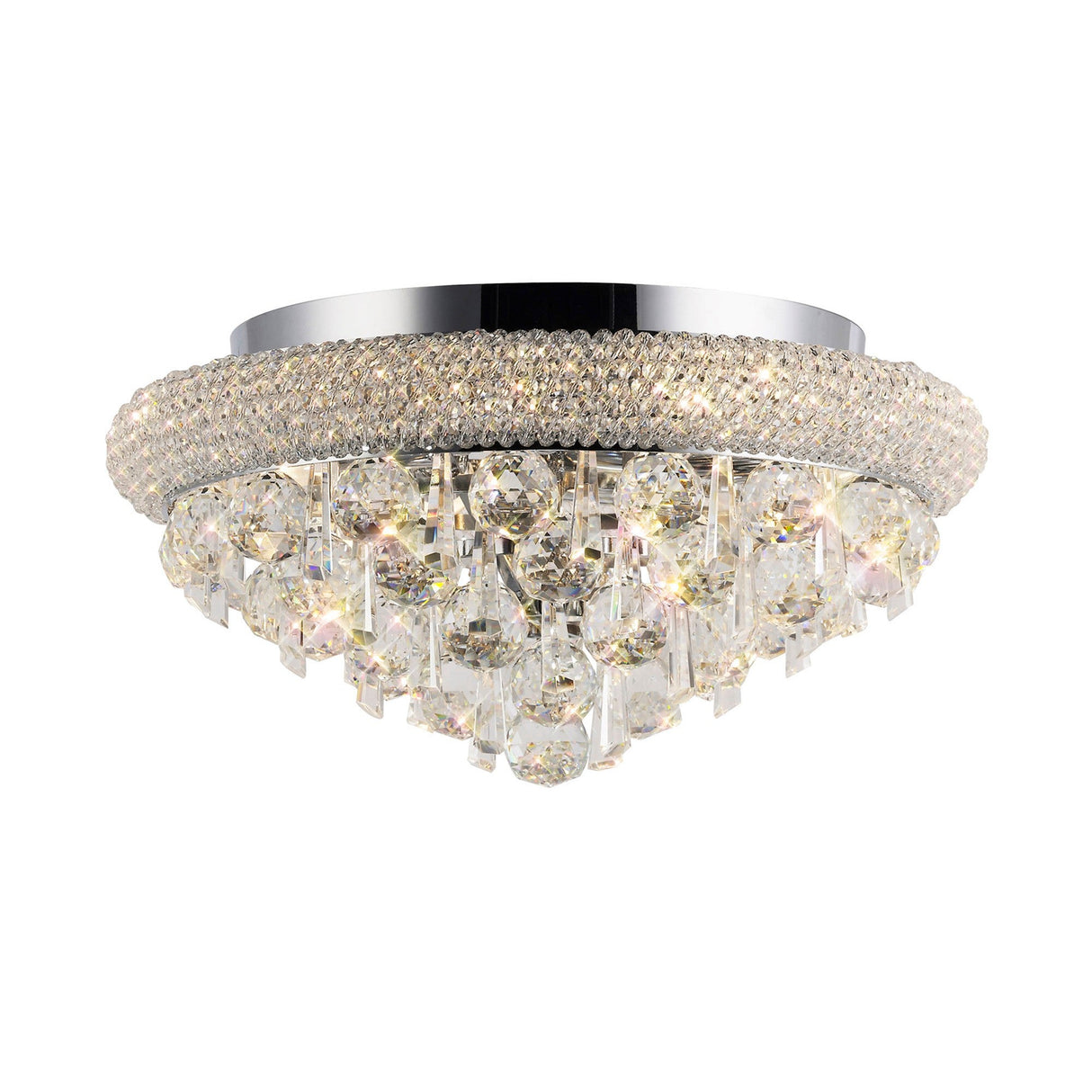Alexandra 6 Light Crystal Flush Ceiling Light - Polished Chrome