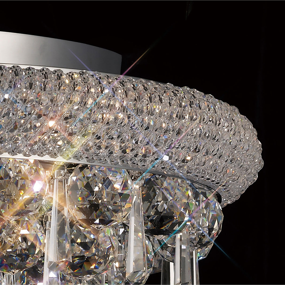 Alexandra 7 Light Crystal Flush Ceiling Light - Polished Chrome