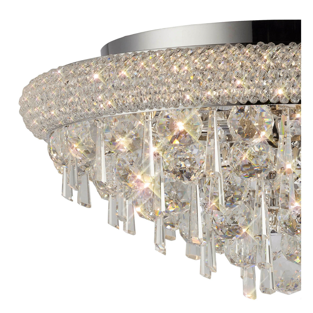 Alexandra 7 Light Crystal Flush Ceiling Light - Polished Chrome