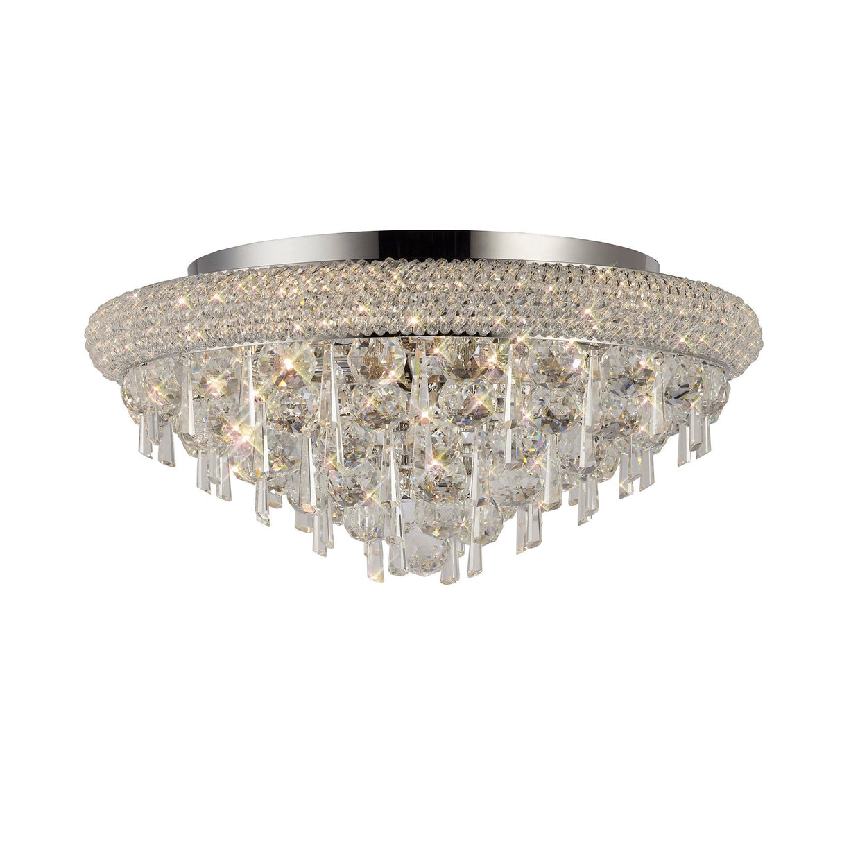 Alexandra 7 Light Crystal Flush Ceiling Light - Polished Chrome