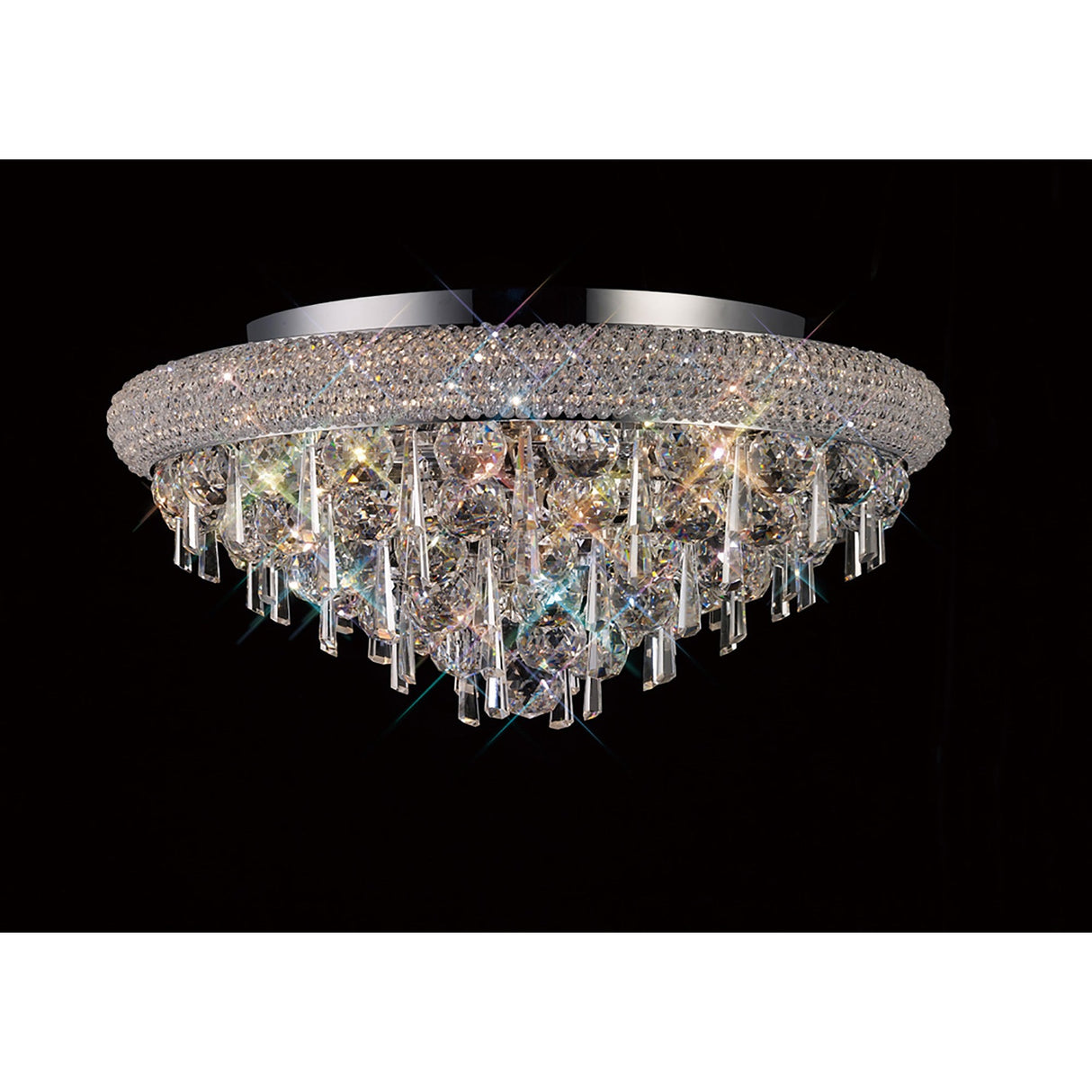 Alexandra 7 Light Crystal Flush Ceiling Light - Polished Chrome