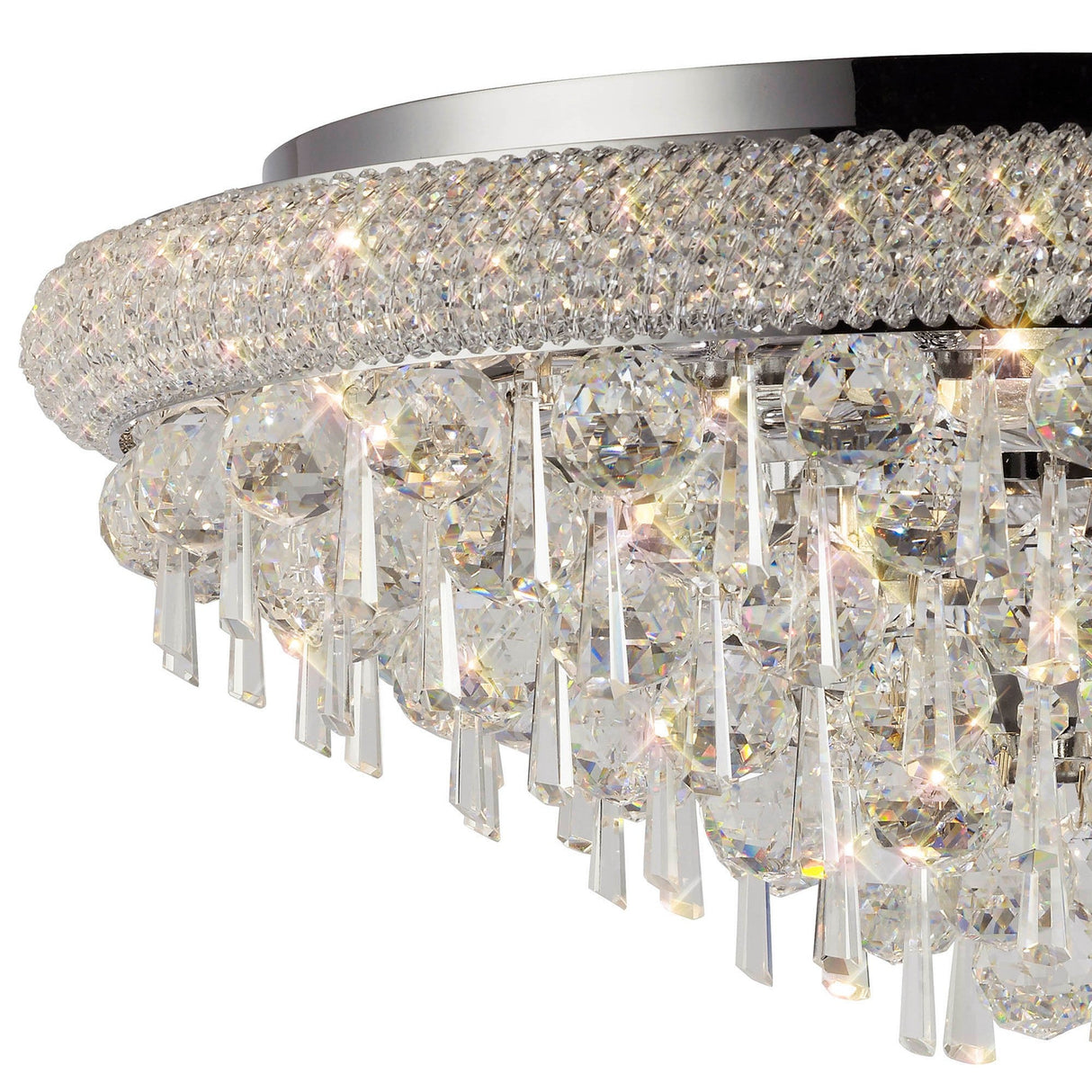 Alexandra 9 Light Crystal Flush Ceiling Light - Polished Chrome