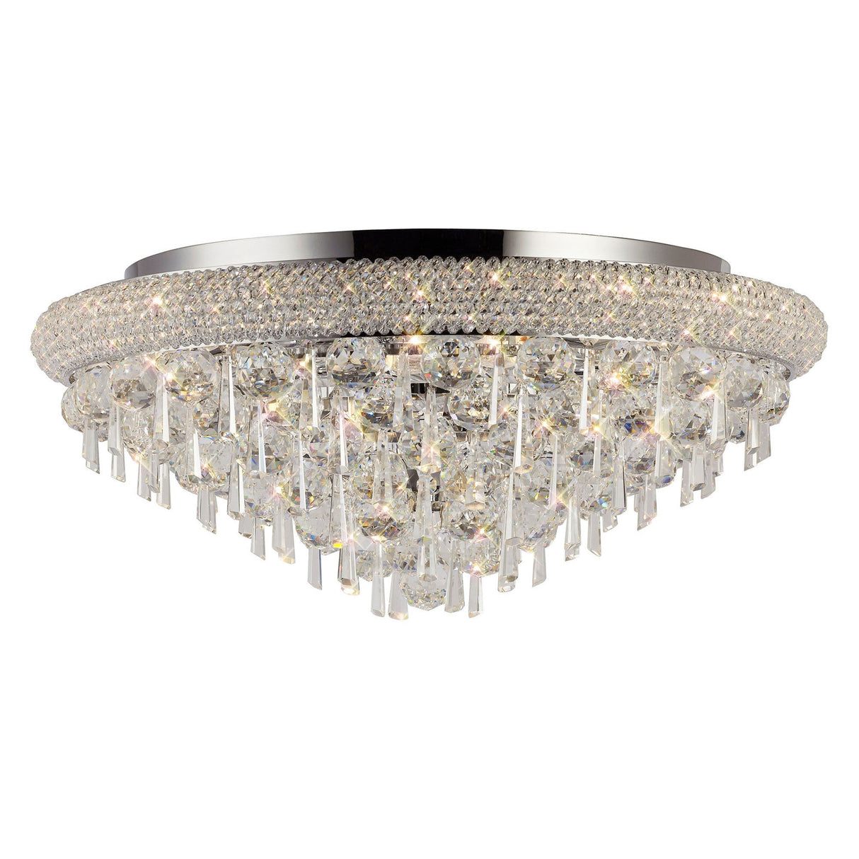 Alexandra 9 Light Crystal Flush Ceiling Light - Polished Chrome