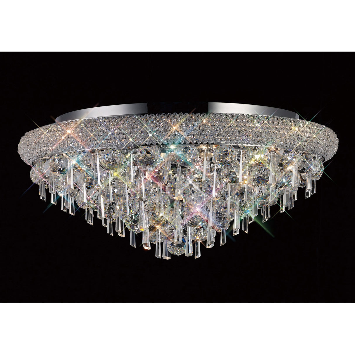Alexandra 9 Light Crystal Flush Ceiling Light - Polished Chrome