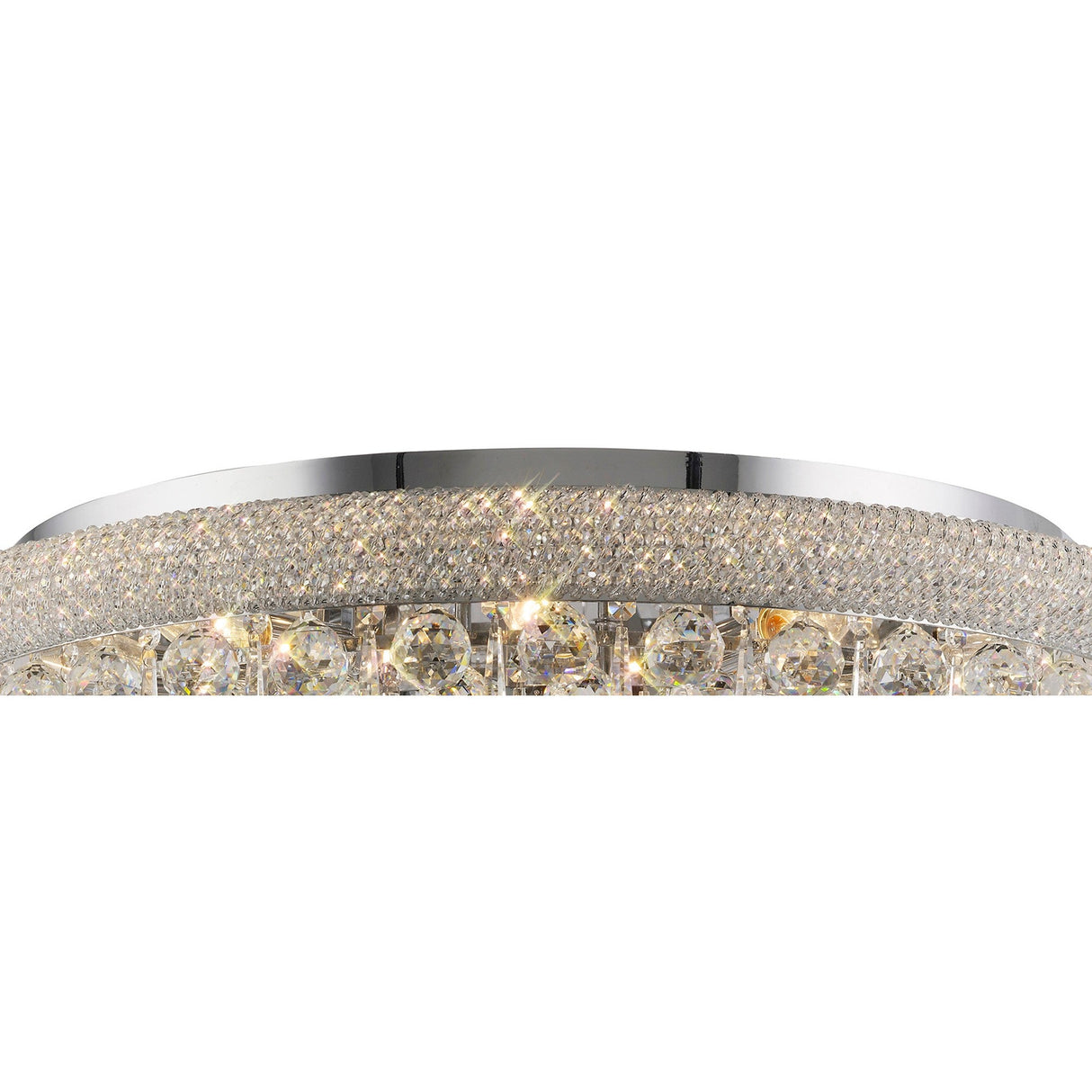 Alexandra 16 Light Crystal Flush Ceiling Light - Polished Chrome
