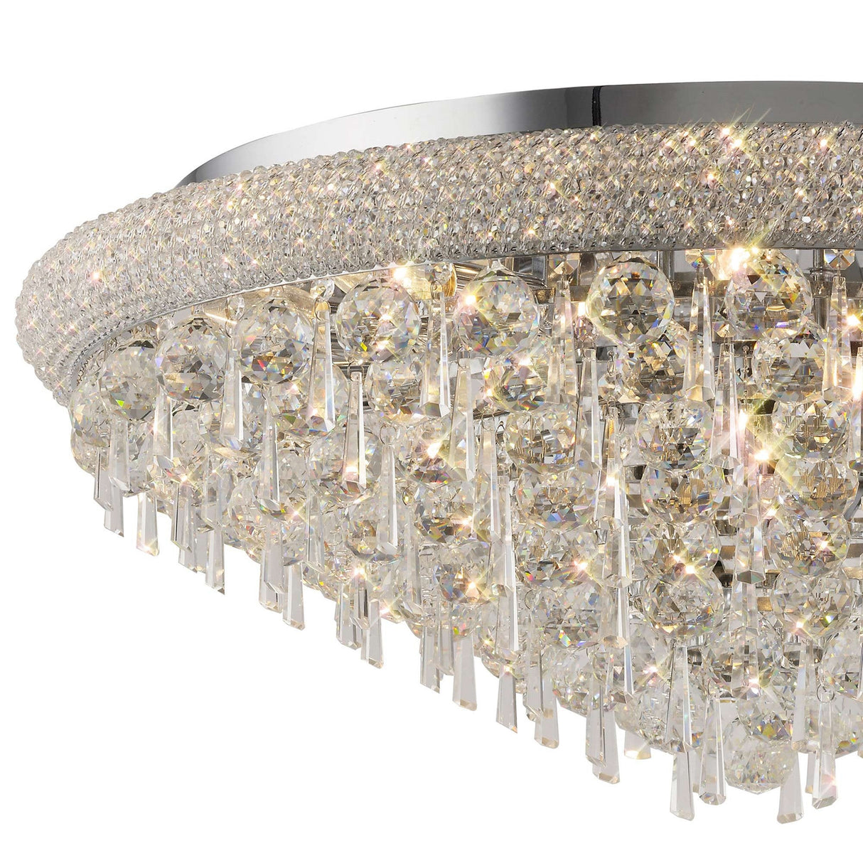 Alexandra 16 Light Crystal Flush Ceiling Light - Polished Chrome