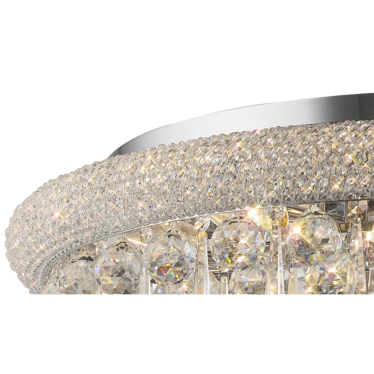 Alexandra 16 Light Crystal Flush Ceiling Light - Polished Chrome