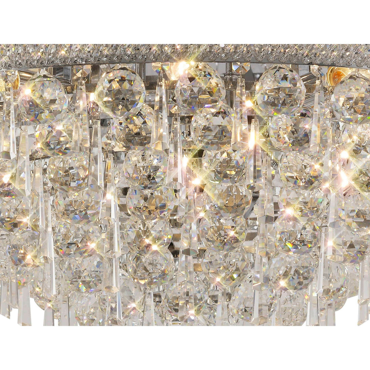 Alexandra 16 Light Crystal Flush Ceiling Light - Polished Chrome