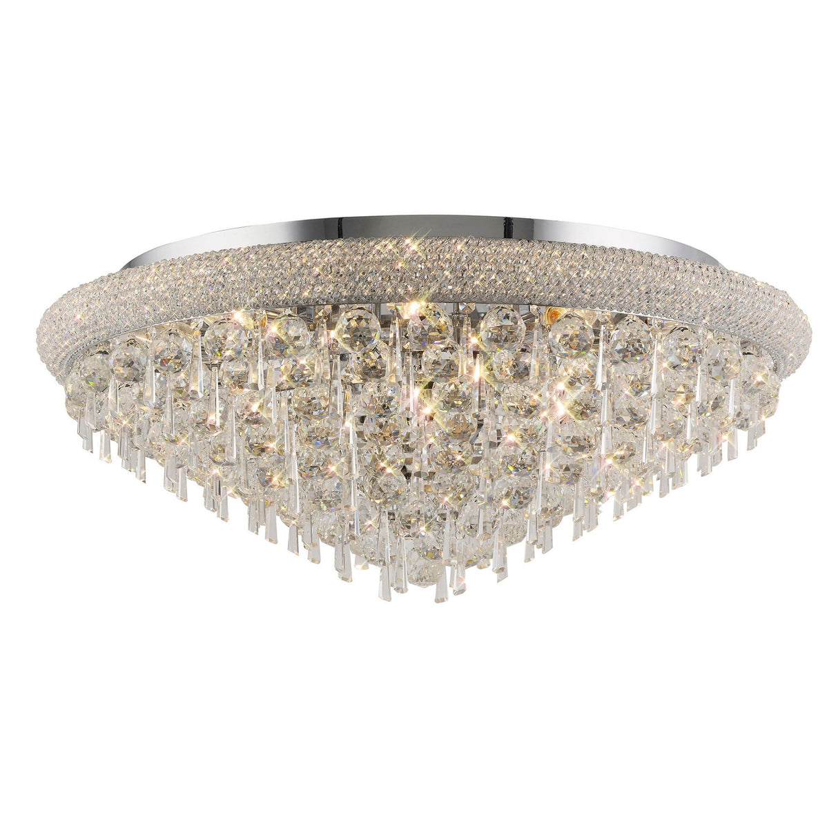 Alexandra 16 Light Crystal Flush Ceiling Light - Polished Chrome