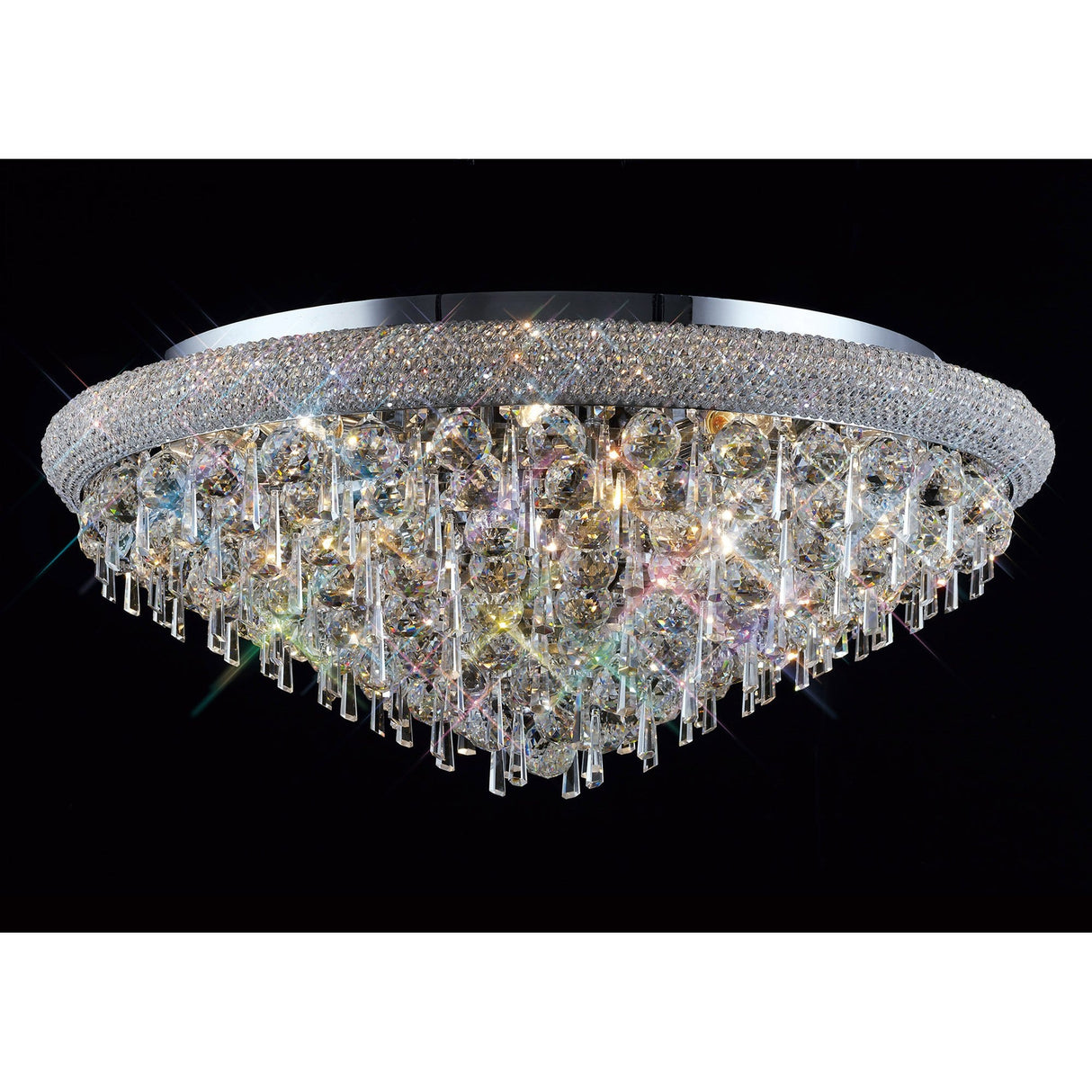 Alexandra 16 Light Crystal Flush Ceiling Light - Polished Chrome