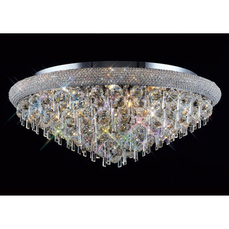 Alexandra 16 Light Crystal Flush Ceiling Light - Polished Chrome