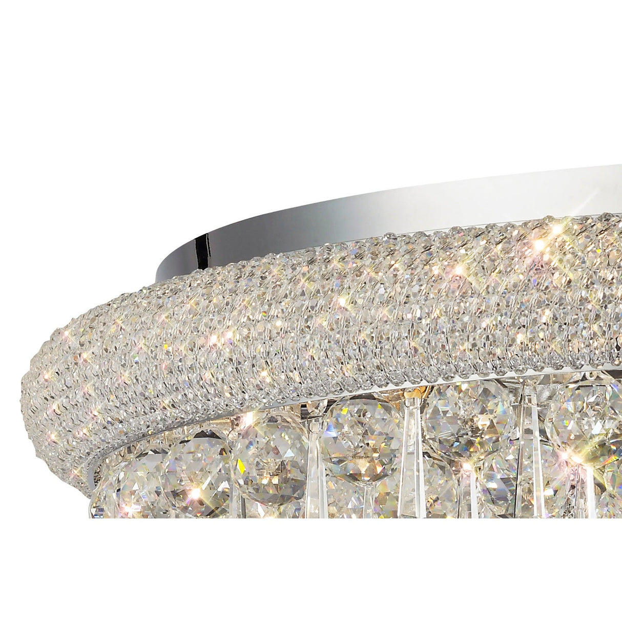 Alexandra 18 Light Crystal Flush Ceiling Light - Polished Chrome