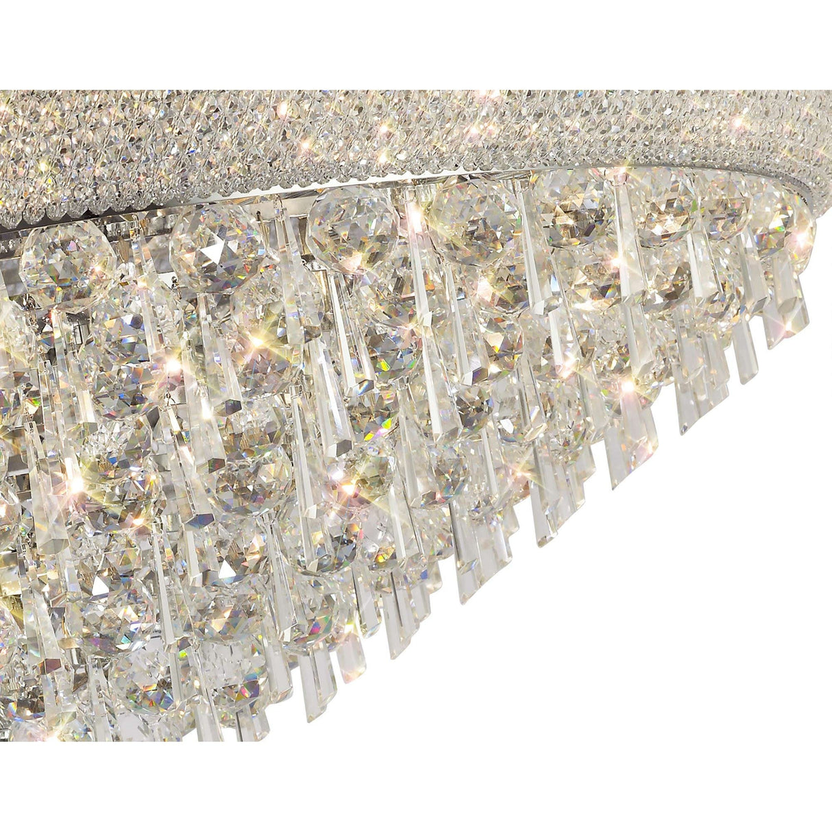 Alexandra 18 Light Crystal Flush Ceiling Light - Polished Chrome