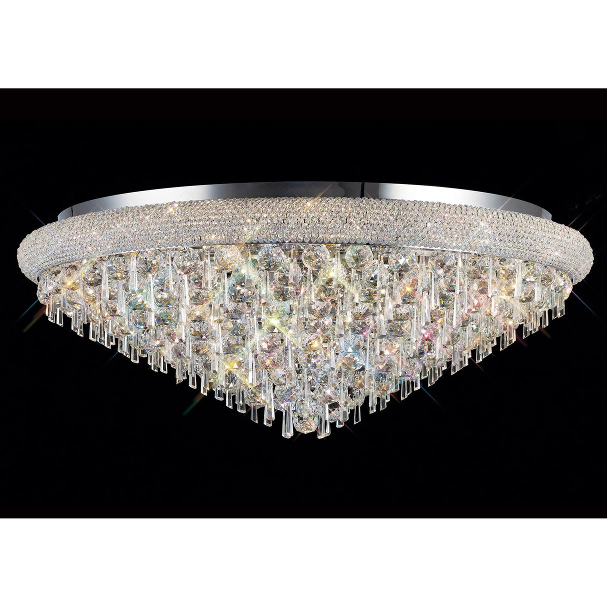Alexandra 18 Light Crystal Flush Ceiling Light - Polished Chrome