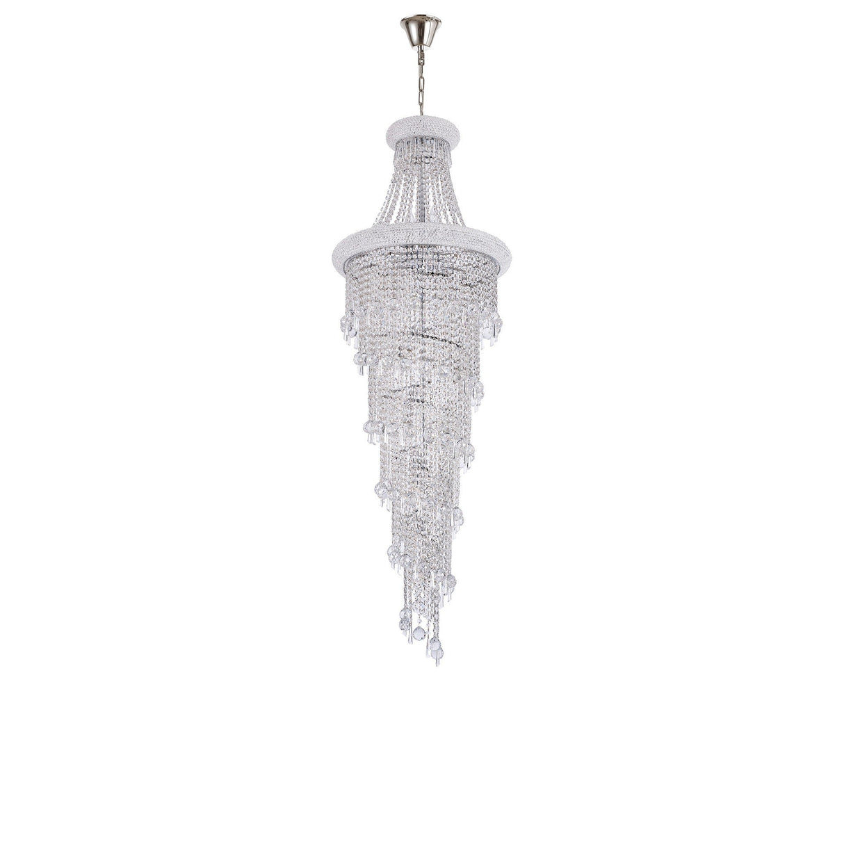Alexandra 60cm 4 Layer Spiral 25 Light Crystal Chandelier - Chrome
