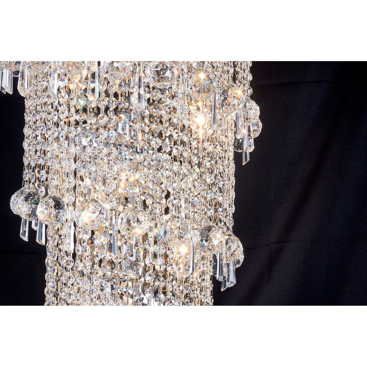 Alexandra 60cm 4 Layer Spiral 25 Light Crystal Chandelier - Chrome