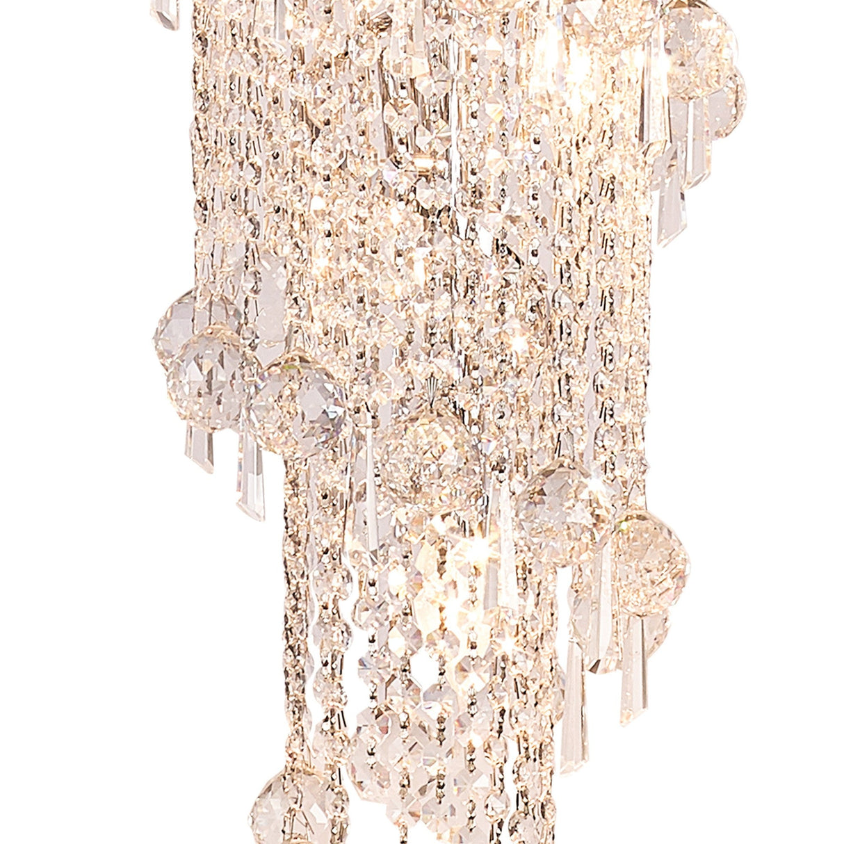 Alexandra 60cm 4 Layer Spiral 25 Light Crystal Chandelier - Chrome