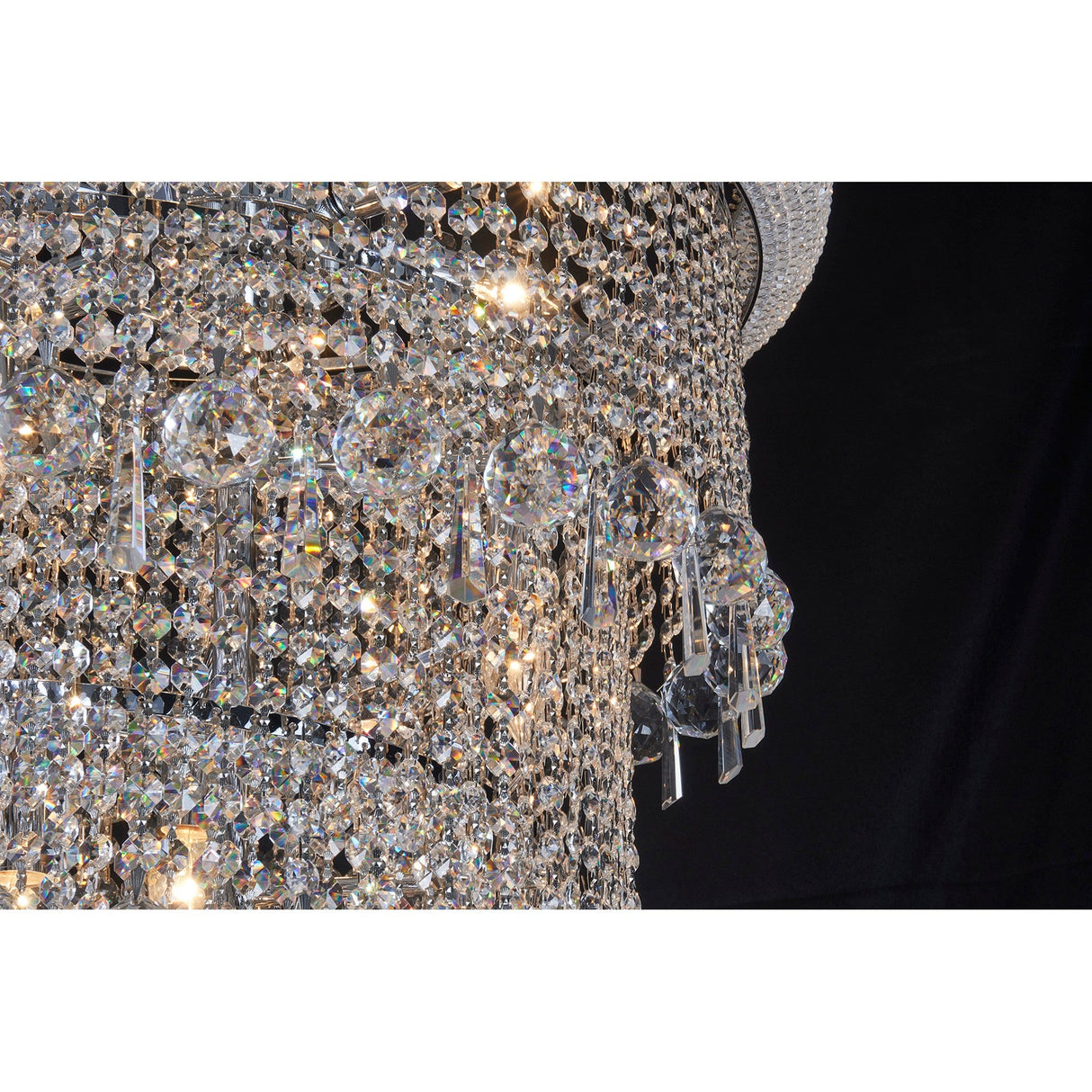 Alexandra 60cm 4 Layer Spiral 25 Light Crystal Chandelier - Chrome