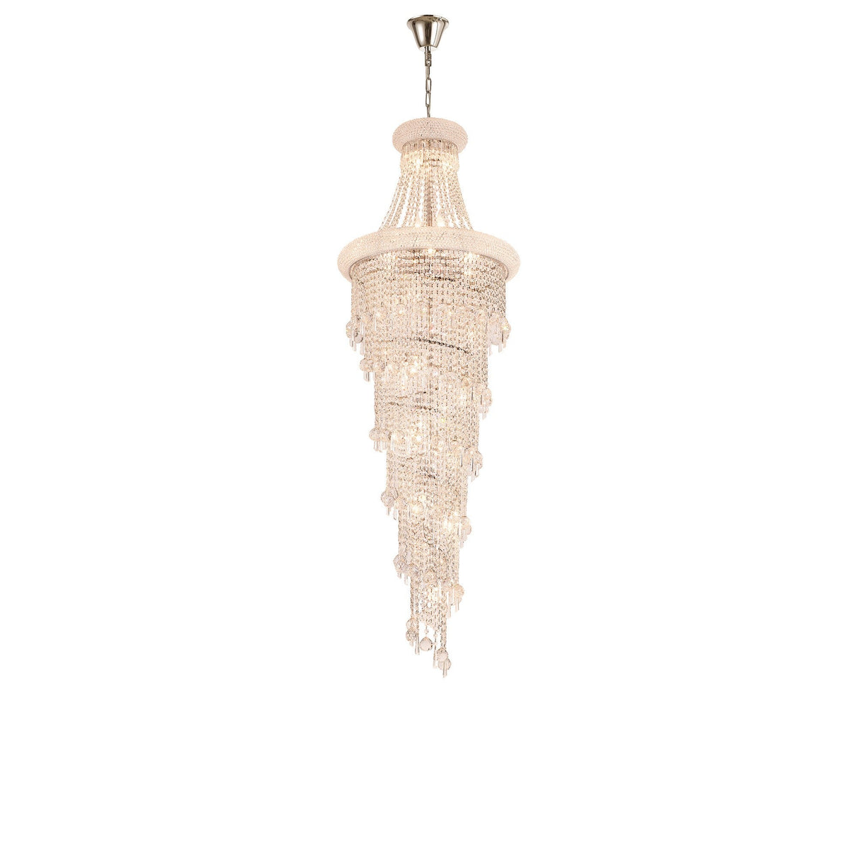 Alexandra 60cm 4 Layer Spiral 25 Light Crystal Chandelier - Chrome