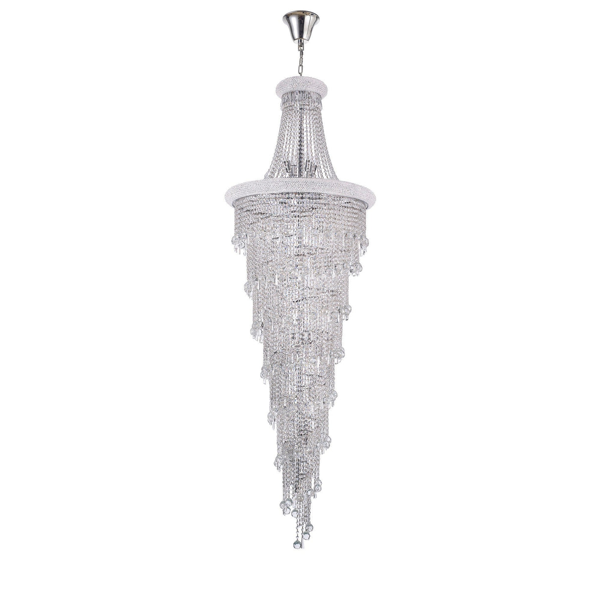 Alexandra 78cm 4 Layer Spiral 49 Light Crystal Chandelier - Chrome