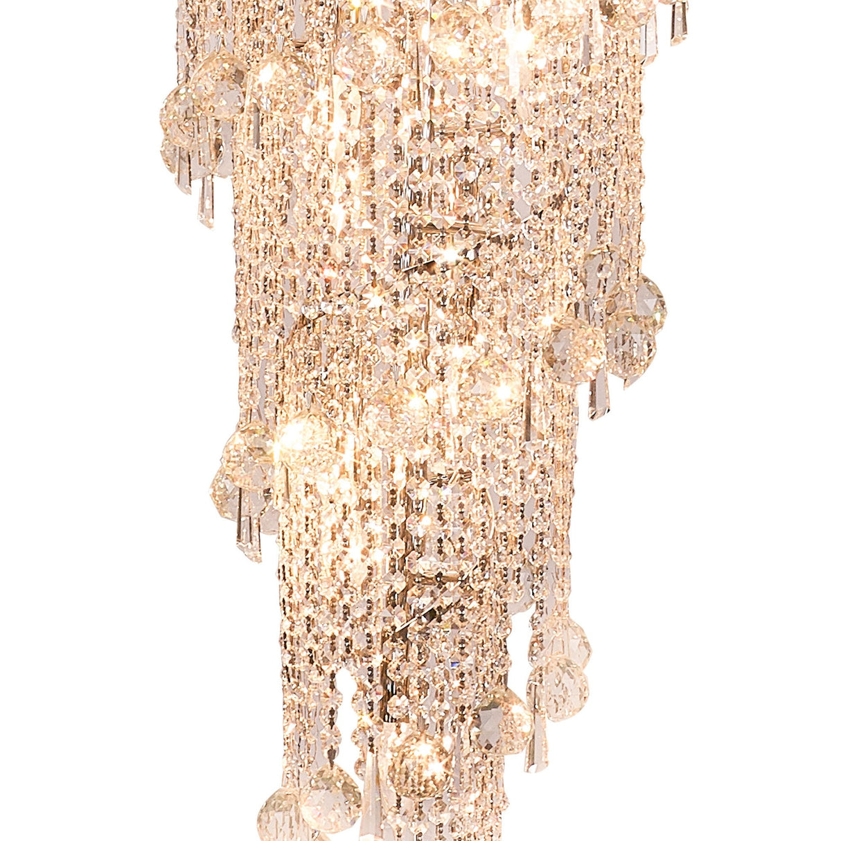 Alexandra 78cm 4 Layer Spiral 49 Light Crystal Chandelier - Chrome