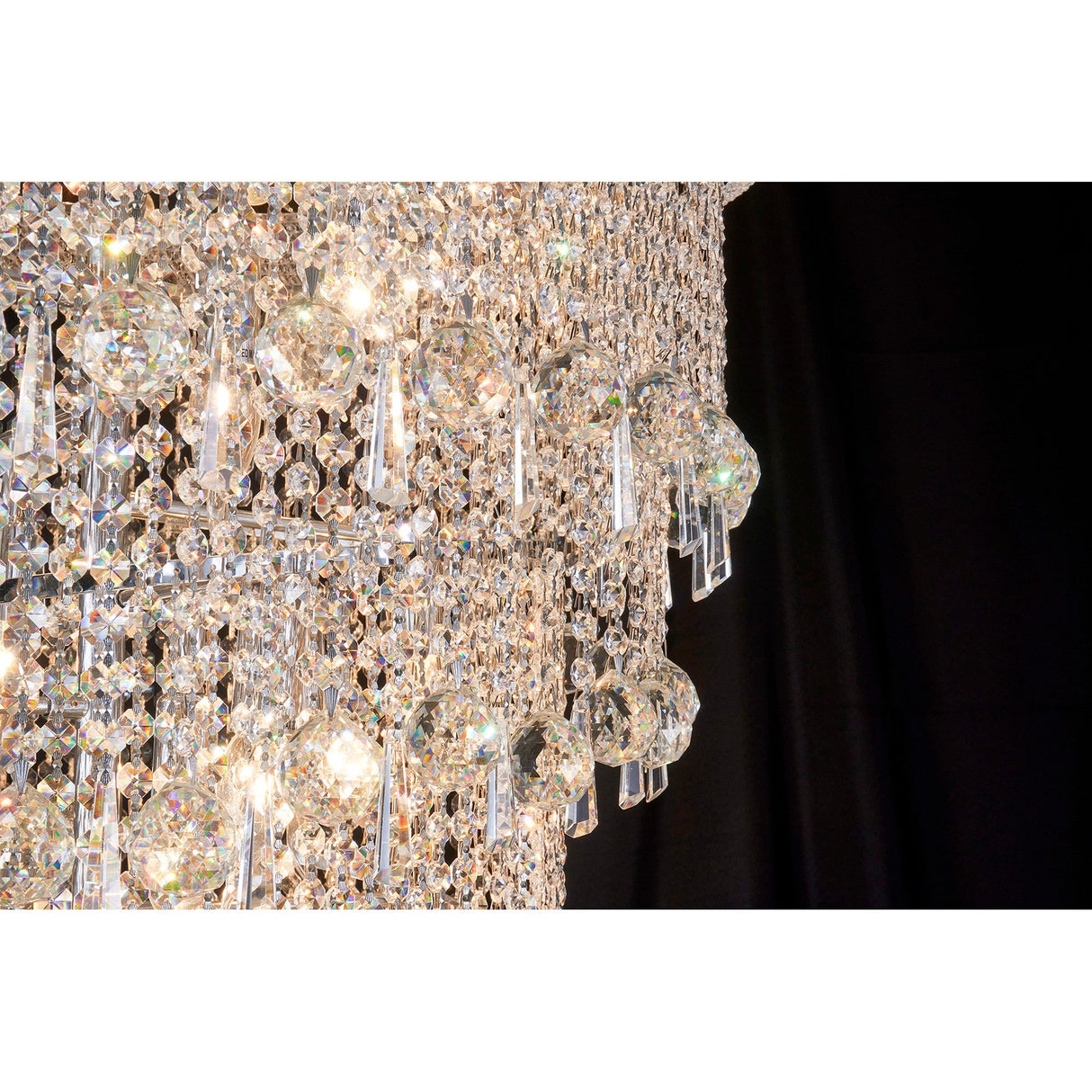 Alexandra 78cm 4 Layer Spiral 49 Light Crystal Chandelier - Chrome