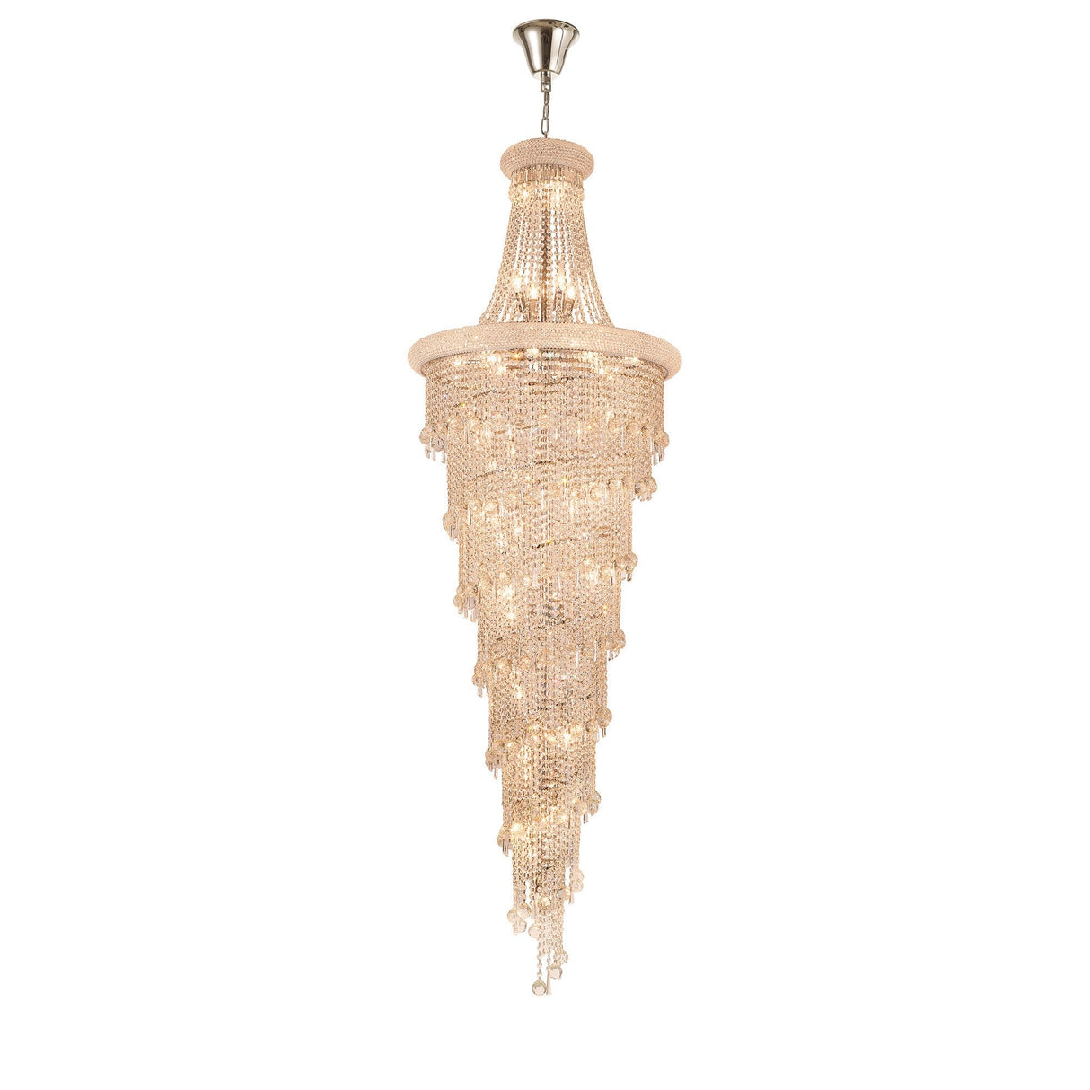 Alexandra 78cm 4 Layer Spiral 49 Light Crystal Chandelier - Chrome