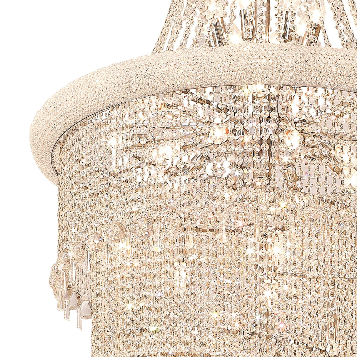 Alexandra 95cm 7 Layer Spiral 63 Light Crystal Chandelier - Chrome