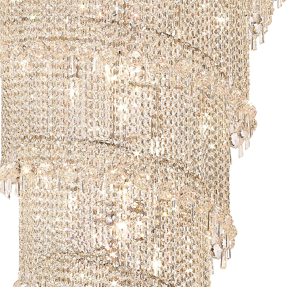 Alexandra 95cm 7 Layer Spiral 63 Light Crystal Chandelier - Chrome