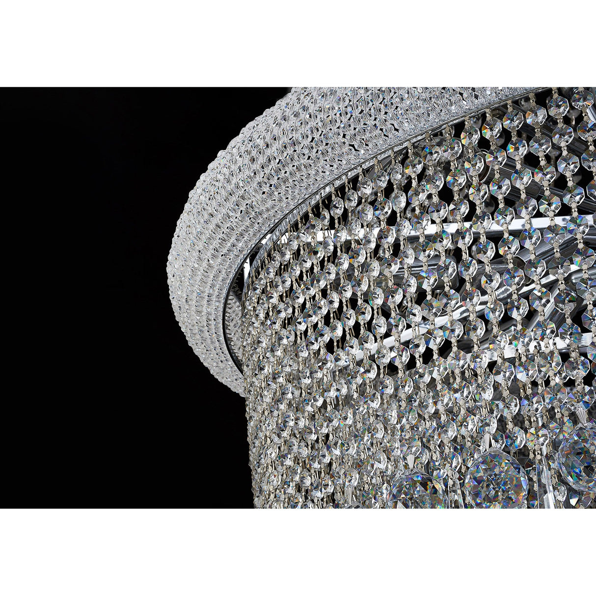 Alexandra 95cm 7 Layer Spiral 63 Light Crystal Chandelier - Chrome