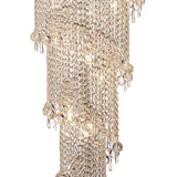 Alexandra 95cm 7 Layer Spiral 63 Light Crystal Chandelier - Chrome