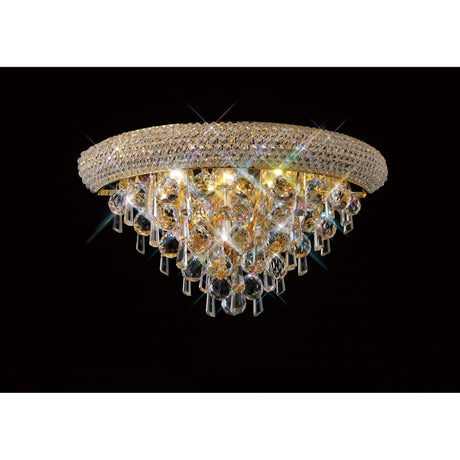 Alexandra Medium 3 Light Crystal Wall Light - Gold