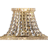 Close-up of the Alexandra 6 Light Crystal Floor Lamp in gold, featuring luxurious Asfour crystals arranged in multiple sparkling rows, reflecting light elegantly in a cascading design.