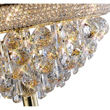 Close-up of the Alexandra 6 Light Crystal Floor Lamp in gold, featuring sparkling faceted crystals and gold accents that reflect light for a shimmering, elegant effect.