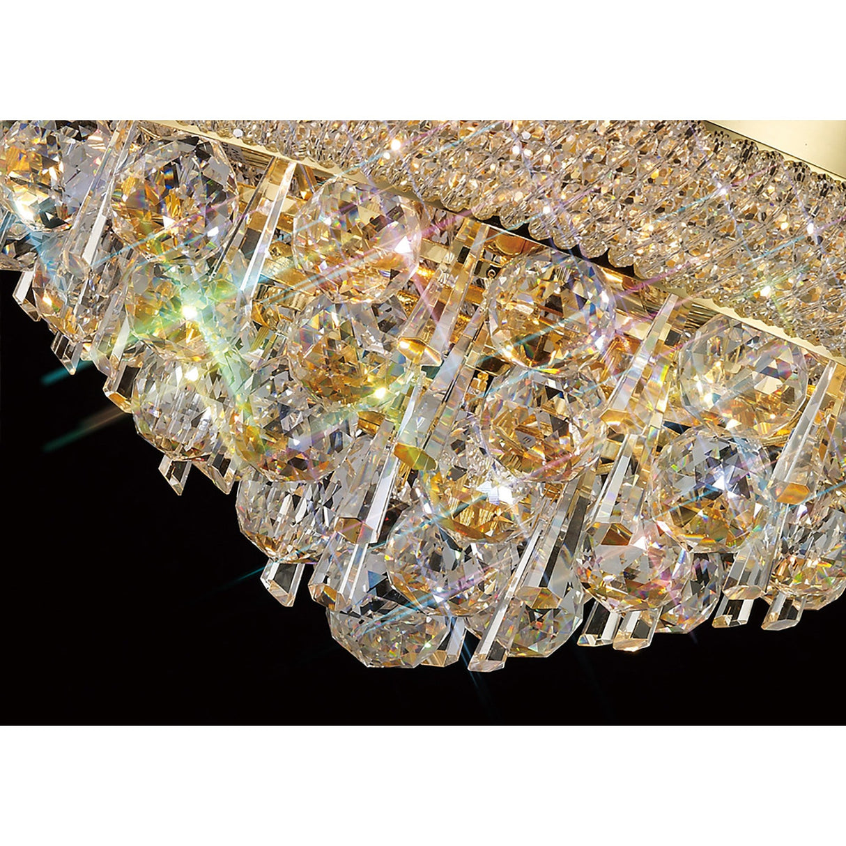 Alexandra 6 Light Crystal Flush Ceiling Light - Gold