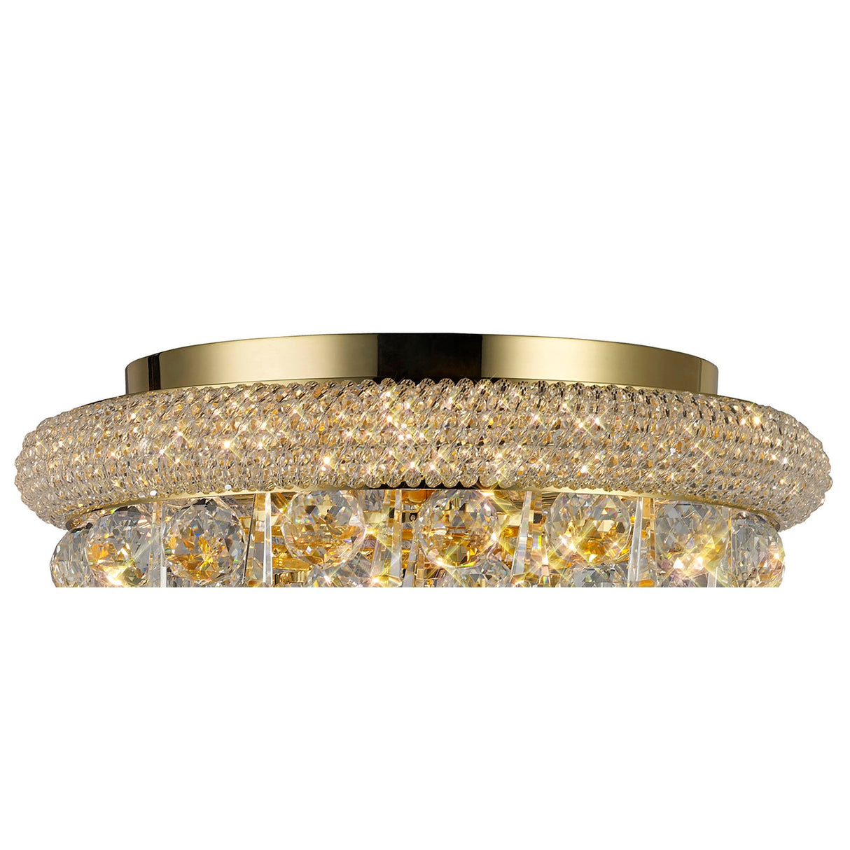 Alexandra 6 Light Crystal Flush Ceiling Light - Gold