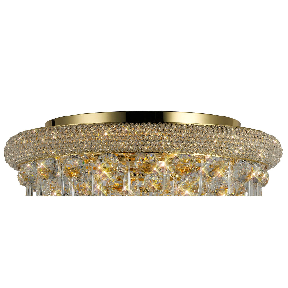 Alexandra 7 Light Crystal Flush Ceiling Light - Gold