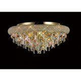 Alexandra 7 Light Crystal Flush Ceiling Light - Gold