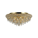 Alexandra 7 Light Crystal Flush Ceiling Light - Gold